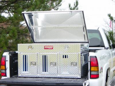 Dog Box Std Vents W Top Storage One W Xtra Vent On Back Aluminum